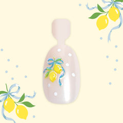 Lemon Polka Dot Party - Pressies | Short Medium | Round