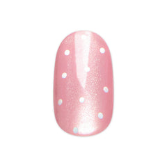 Blush Velvet Polka Dots - Tab Press On | Short | Round - Part of Set