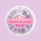 Lavender Iridescent Stars - Press-On | Extra Short | Round