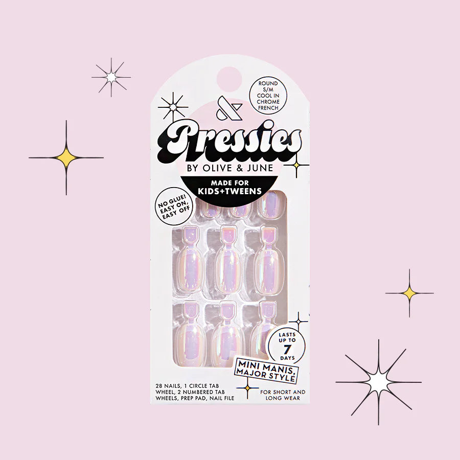 Cool in Chrome French - Pressies | Short Medium | Round
